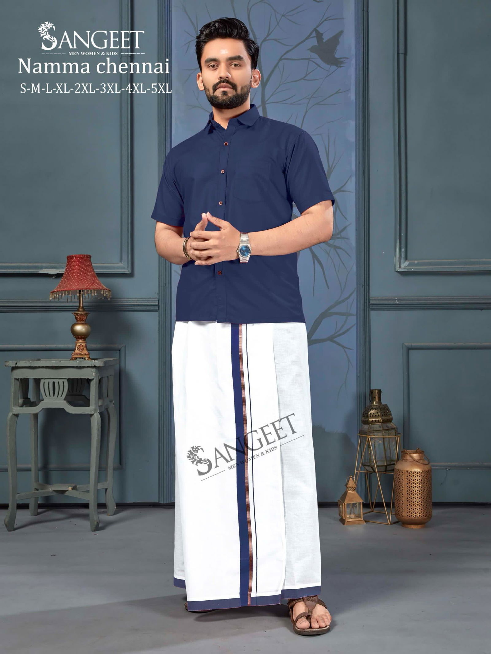 Sangeet Namma Chennai Cotton Slub Shirt With Vesti Surat Wholesale Online